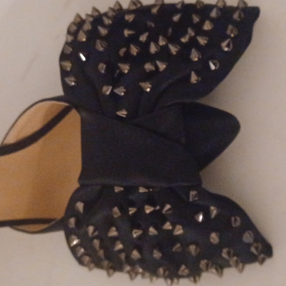 Black Studded Bow Mules - Picture 5 of 7